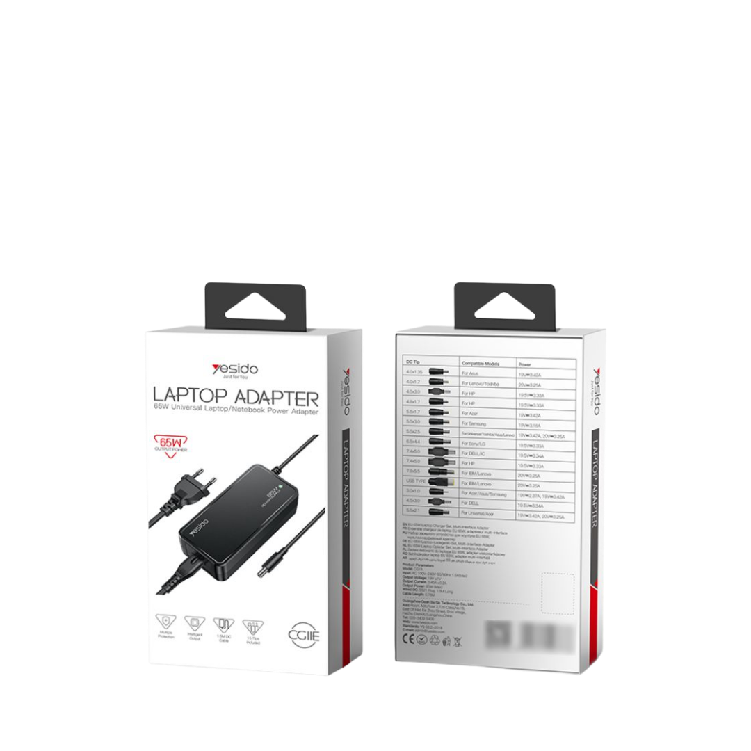 Yesido Universal Laptop Adapter 65W