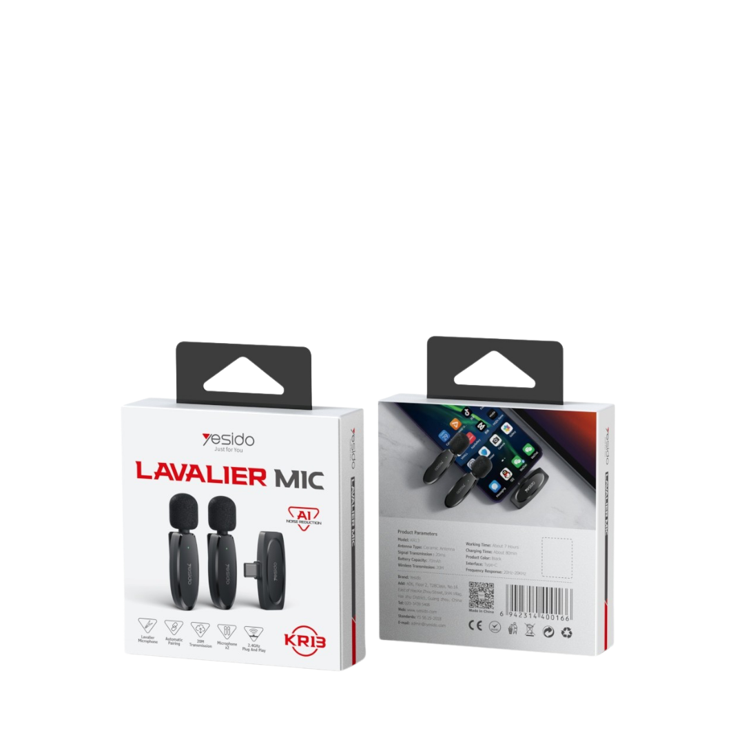 Yesido Lavalier Mic Wireless Type C