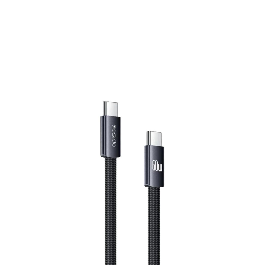 Yesido Dual Type C Ultra-Thin Cable 60W (120cm)